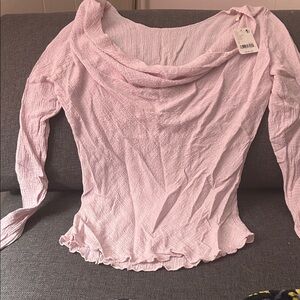 Free People Soft Lavender Textured Top